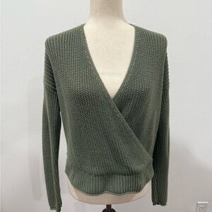 moon & madison Sage V-Neck Wrap Sweater